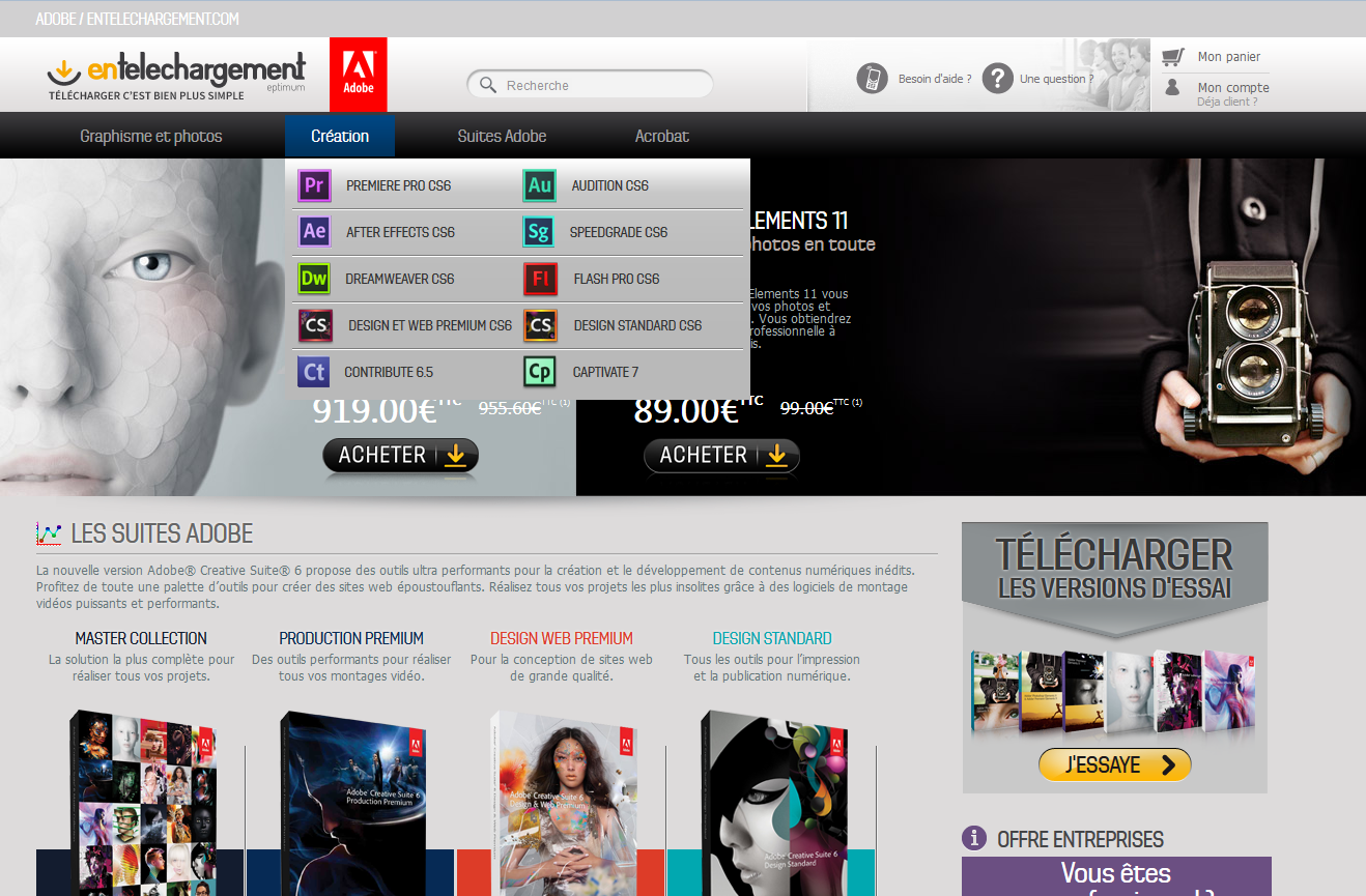 nouvelle boutique Adobe