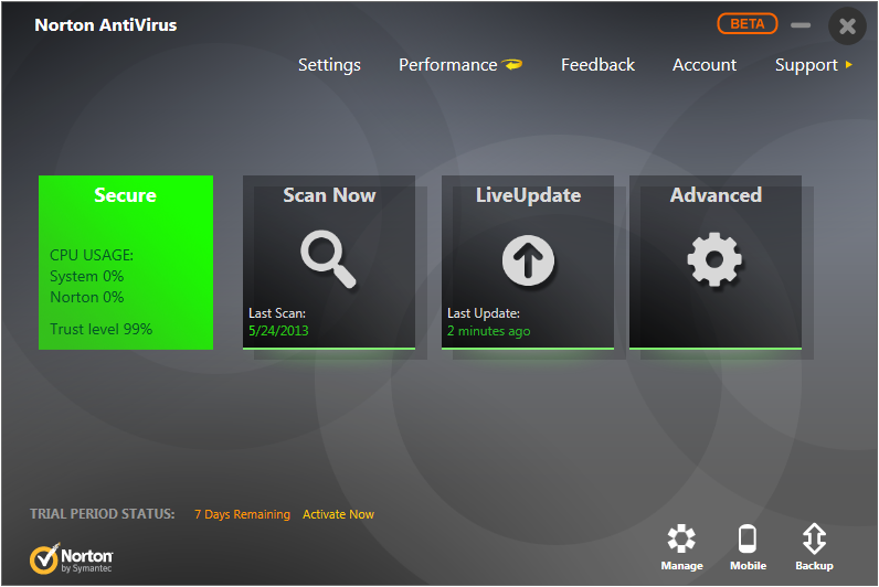 Norton Antivirus beta