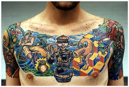 tatouage de vieux jeux